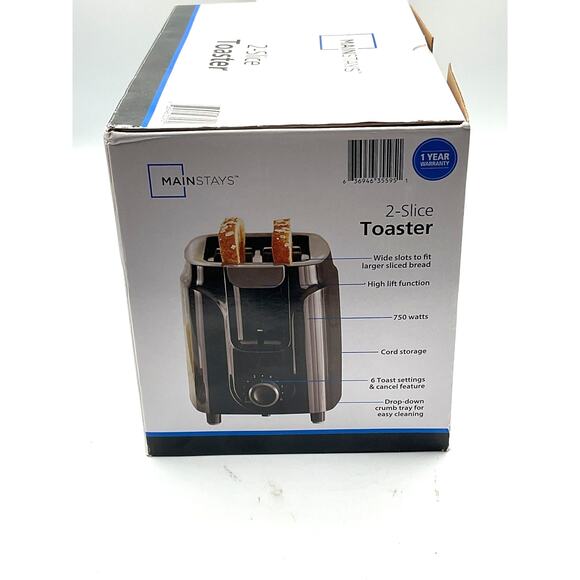 Mainstays 2-Slice Toaster - Wide Slots, High Lift - Picture 2 of 3